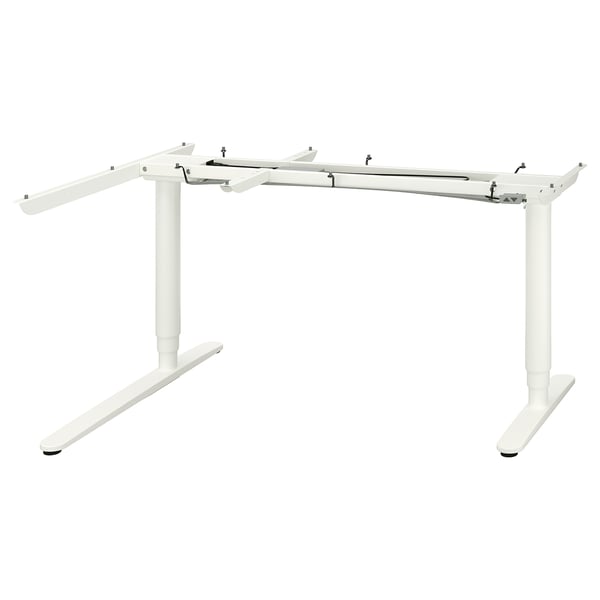 BEKANT Underframe sit/stand crnr table, el, white, 160x110 cm