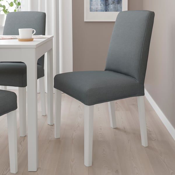 BERGMUND Chair, white/Nykvarn grey