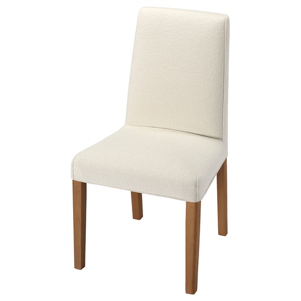 White & wood BERGMUND chair with padded seat, removable cover.