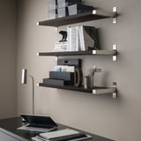 BERGSHULT / GRANHULT Wall shelf combination, brown-black/nickel-plated, 80x20 cm