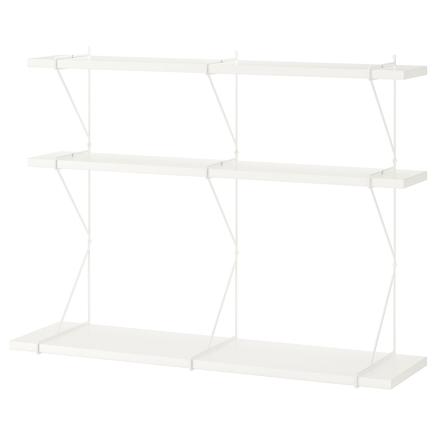 BERGSHULT / PERSHULT wall shelf combination, white/white, 120x30x91 cm