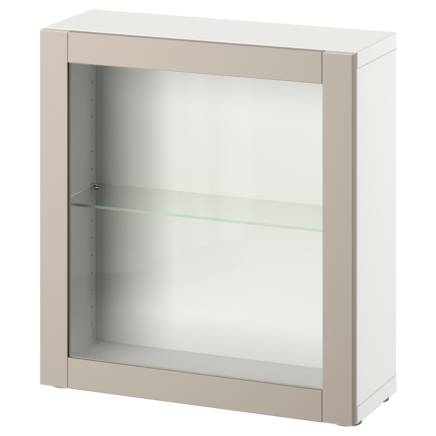BESTÅ shelf unit with door, white/Sindvik light grey/beige, 60x22x64 cm