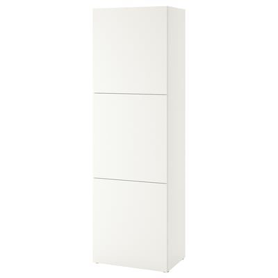 BESTÅ Shelf unit with doors, white Lappviken/white, 60x42x193 cm