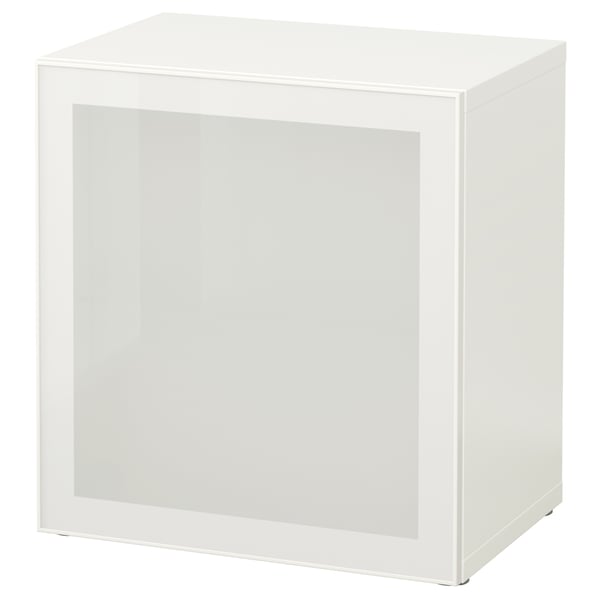 BESTÅ Shelf unit with glass door white, Glassvik white/frosted glass