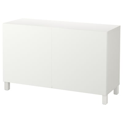 BESTÅ Storage combination with doors, white/Lappviken/Stubbarp white, 120x42x74 cm