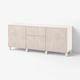 BESTÅ Storage combination with drawers, white Bergsviken/Stubbarp/beige marble effect, 180x42x74 cm