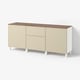 BESTÅ Storage combination with drawers, white/Krukmakare beige, 180x42x75 cm