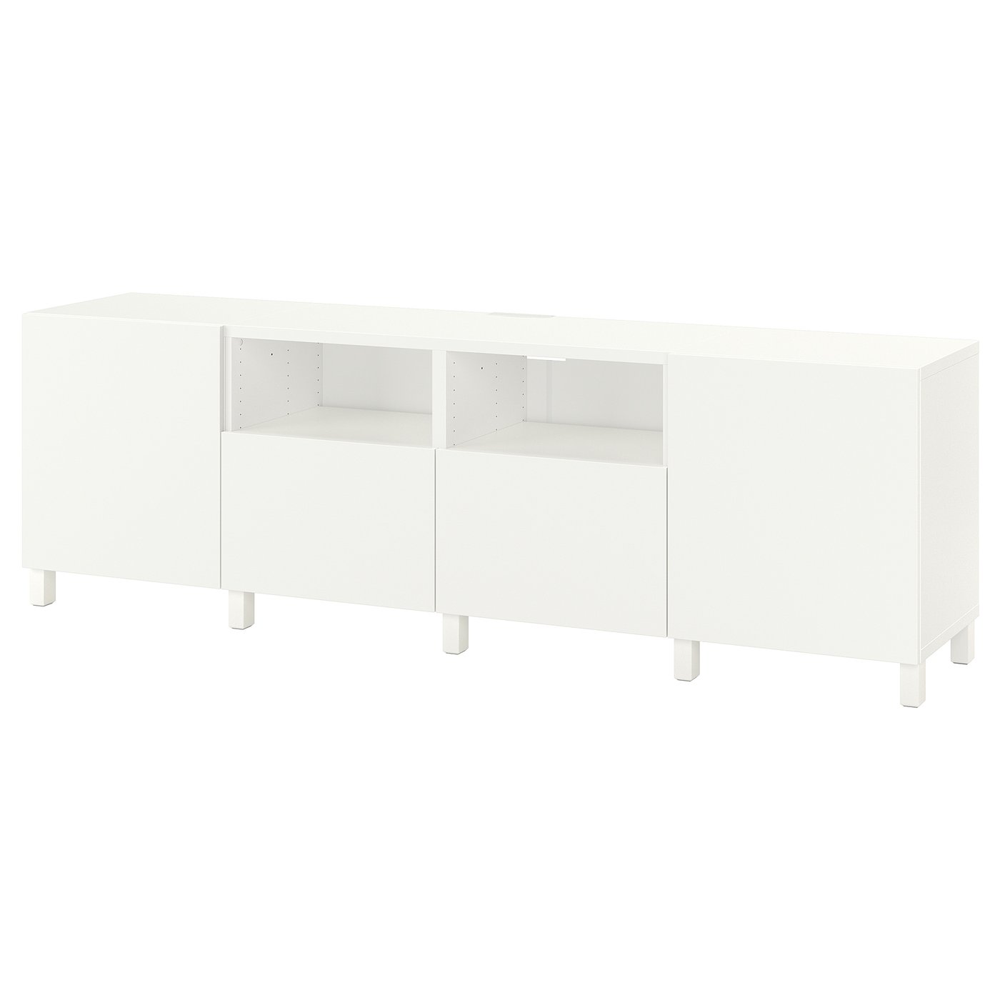 BESTÅ TV bench with doors and drawers, white/Lappviken/Stubbarp white