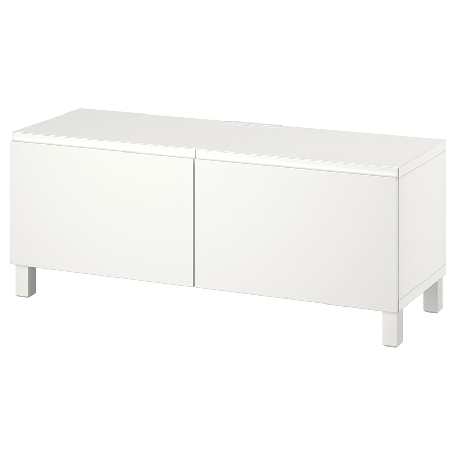 BESTÅ TV bench with doors white Västerviken/Stubbarp/white IKEA