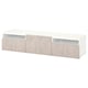 BESTÅ TV bench with drawers and door, white/Bergsviken beige, 180x42x39 cm