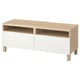 BESTÅ TV bench with drawers, white stained oak effect/Lappviken white, 120x42x48 cm