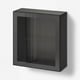 BESTÅ Wall-mounted cabinet combination, black-brown/Glassvik black, 60x22x64 cm