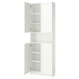 BILLY / OXBERG Bookcase w doors/extension unit, white, 80x30x237 cm