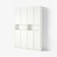 BILLY / OXBERG Bookcase w height extension ut/drs, white, 160x30x237 cm