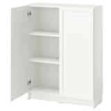 BILLY / OXBERG Bookcase with doors, white, 80x30x106 cm