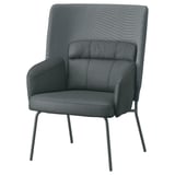 BINGSTA High-back armchair, Vissle dark grey/Kabusa dark grey