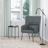 BINGSTA High-back armchair, Vissle dark grey/Kabusa dark grey