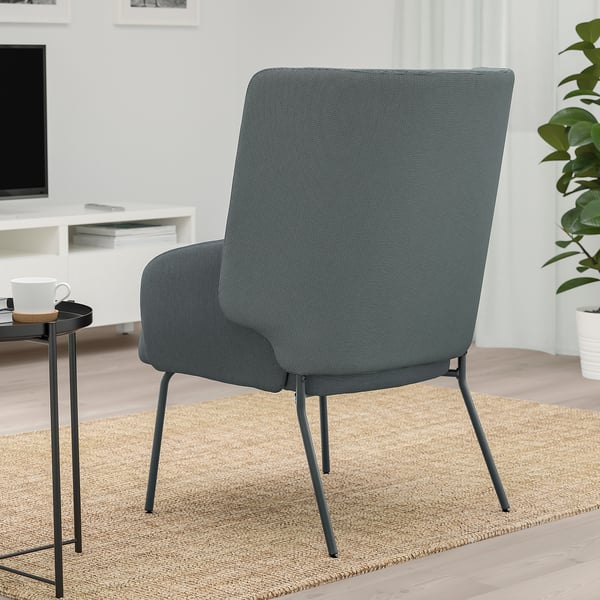 BINGSTA High-back armchair, Vissle dark grey/Kabusa dark grey