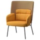 BINGSTA High-back armchair, Vissle dark yellow/Kabusa dark yellow