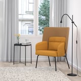 BINGSTA High-back armchair, Vissle dark yellow/Kabusa dark yellow