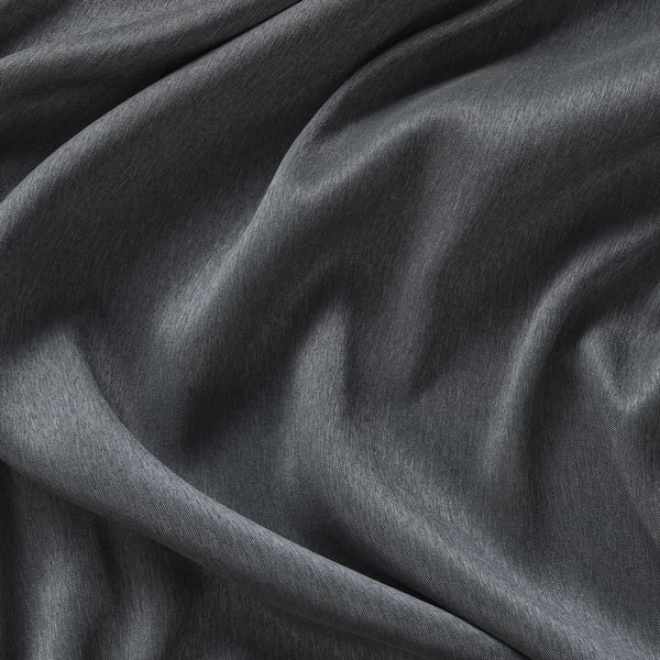 BLÅHUVA Block-out curtains, 1 pair, dark grey, 145x250 cm