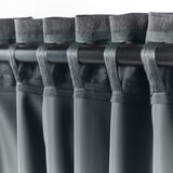 BLÅHUVA Block-out curtains, 1 pair, dark grey, 145x250 cm