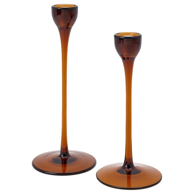 BLOMSTER Candlestick, set of 2, brown