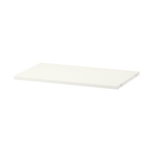 BOAXEL white shelf, simple design, rectangular shape, made of particleboard and laminate.