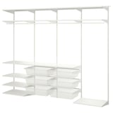 BOAXEL Wardrobe combination, white, 245x40x201 cm