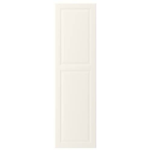 This image shows a vertical off-white BODBYN cabinet door with a smooth, bevelled panel design.