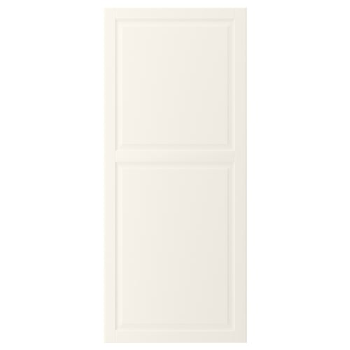 An off-white BODBYN cabinet door with a smooth, bevelled panel design and a classic, rectangular shape.