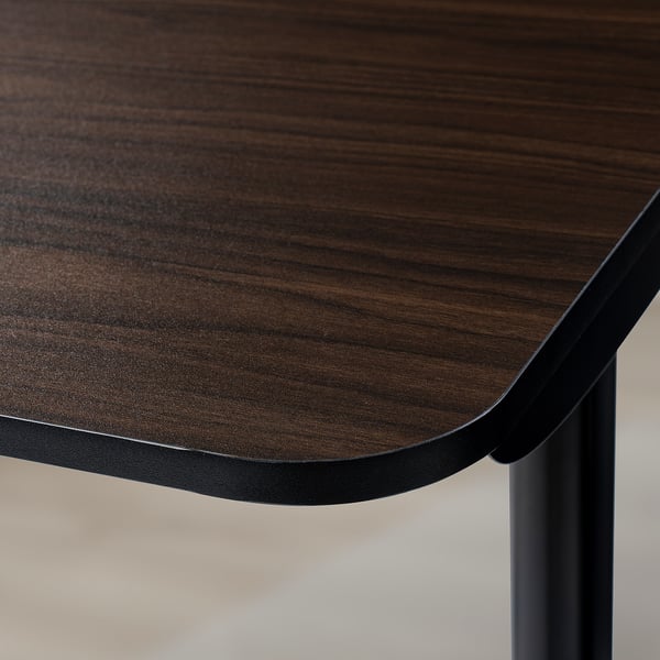 BOLLSIDAN Laptop stand, walnut effect/black, 68x36 cm