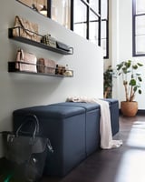BOSNÄS Footstool with storage, Ransta black