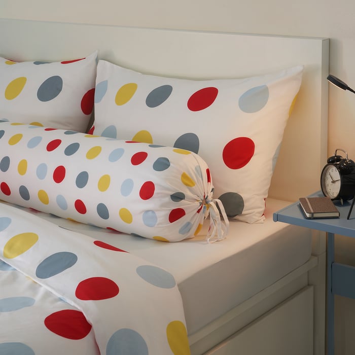 BRUKSVARA bolster case, multicolour/dot pattern, 38x110 cm IKEA Malaysia