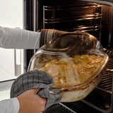 BUREN Oven/serving dish with lid, clear glass, 42x26 cm