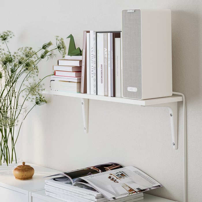 BURHULT / SIBBHULT wall shelf, white/white, 59x20 cm IKEA Malaysia