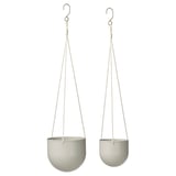 DAKSJUS Hanging planter, set of 2, in/outdoor light grey-beige