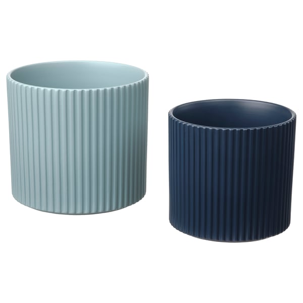 DAKSJUS Plant pot, set of 2, blue