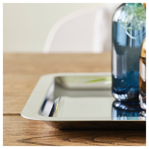 DAKSJUS Tray, stainless steel, 42x22 cm