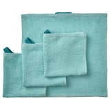 DIMFORSEN Washcloth, turquoise, 30x30 cm
