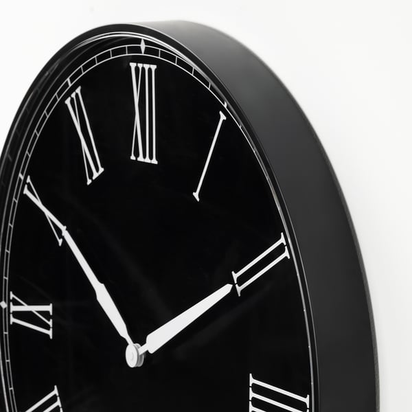 DRABBLING Wall clock, black, 52 cm