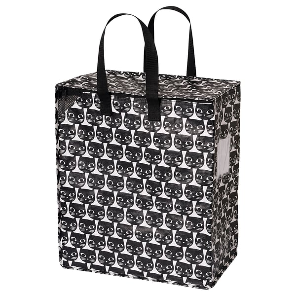 DRICKSA Bag, white/black, 47 l