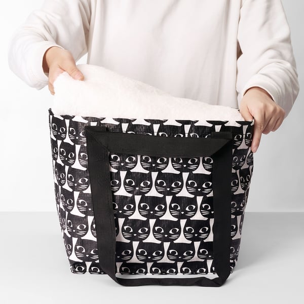 DRICKSA Bag, white/black, 27x27 cm