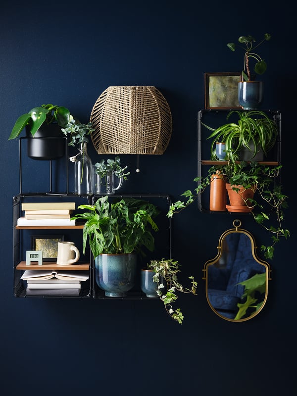DRÖMSK Plant pot, in/outdoor dark blue, 6 cm