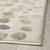 DUBBELFIL Rug, low pile, dot pattern/beige, 160x230 cm