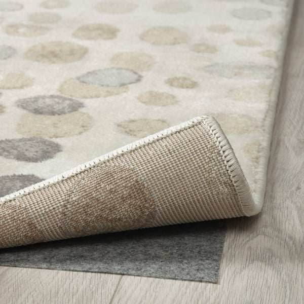 DUBBELFIL Rug, low pile, dot pattern/beige, 160x230 cm