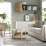 DUBBELFIL Rug, low pile, dot pattern/beige, 160x230 cm