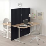 EILIF Screen, freestanding, dark grey/white, 80x150 cm