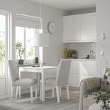 EKEDALEN / BERGMUND Table and 2 chairs, white/Orrsta light grey white, 80/120 cm