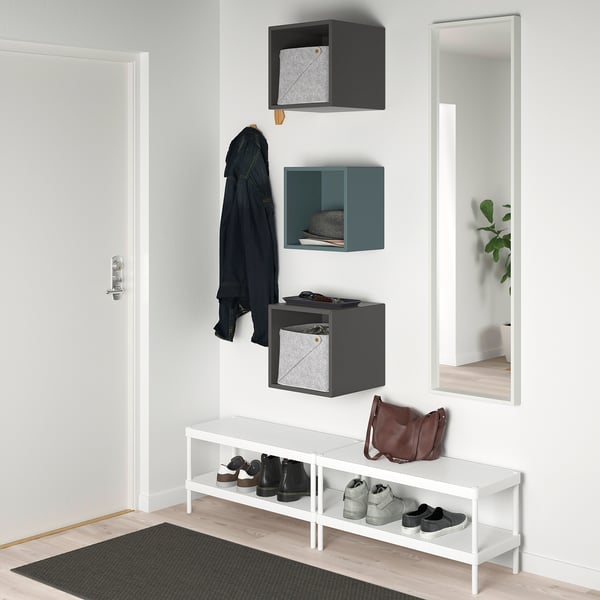 EKET Wallmounted combination, greyturquoise/dark grey